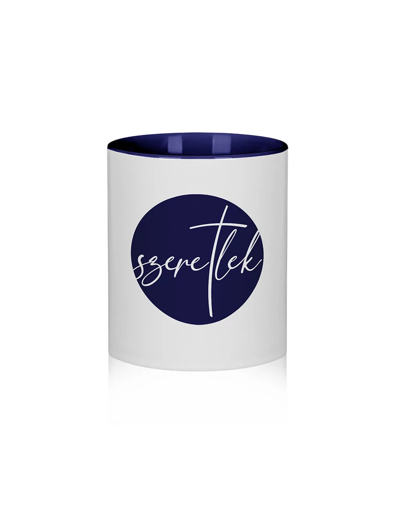 Bögre – „Szeretlek” – kék belső