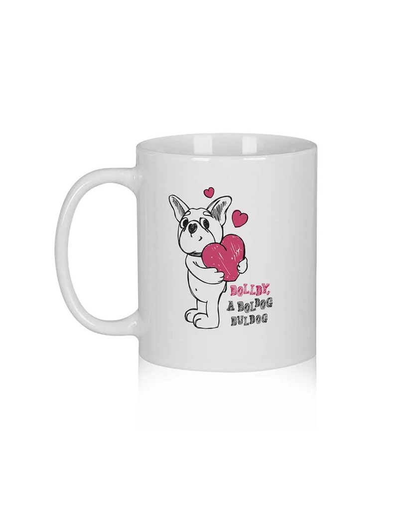 „Jézus szeret téged! …és én is! :)” – Bolldy, a boldog bulldog – bögre