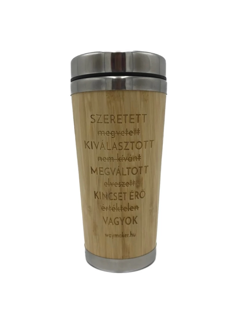 Utazóbögre – „Szeretett, kiválasztott” – natúr bambusz