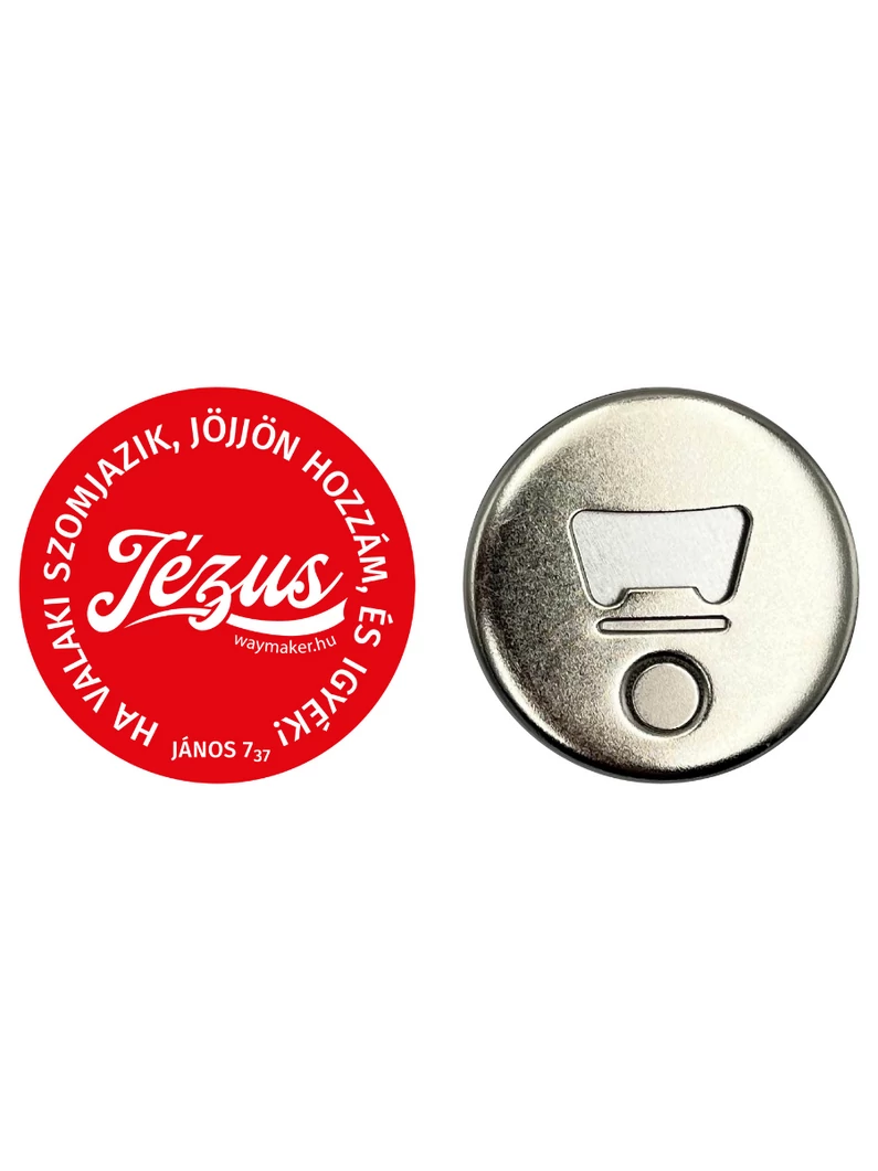 „Ha valaki szomjazik, jöjjön hozzám, és igyék!” – Hűtőmágnes üvegnyitóval