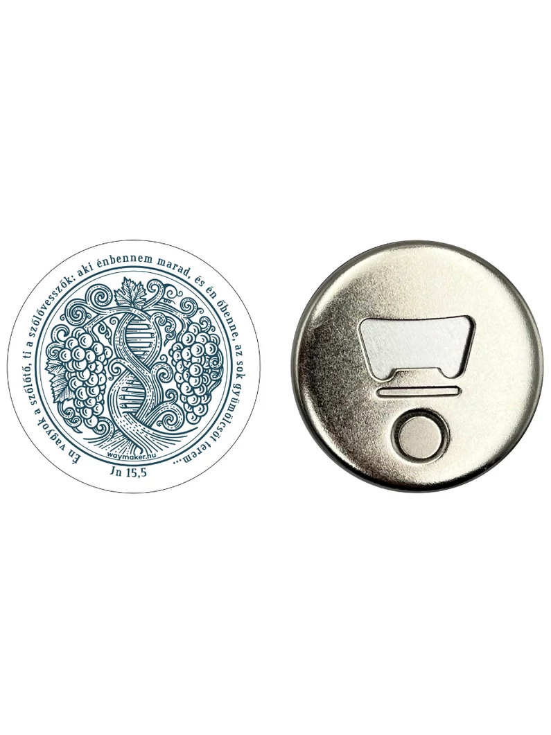 „Én vagyok a szőlőtő…” – Hűtőmágnes üvegnyitóval