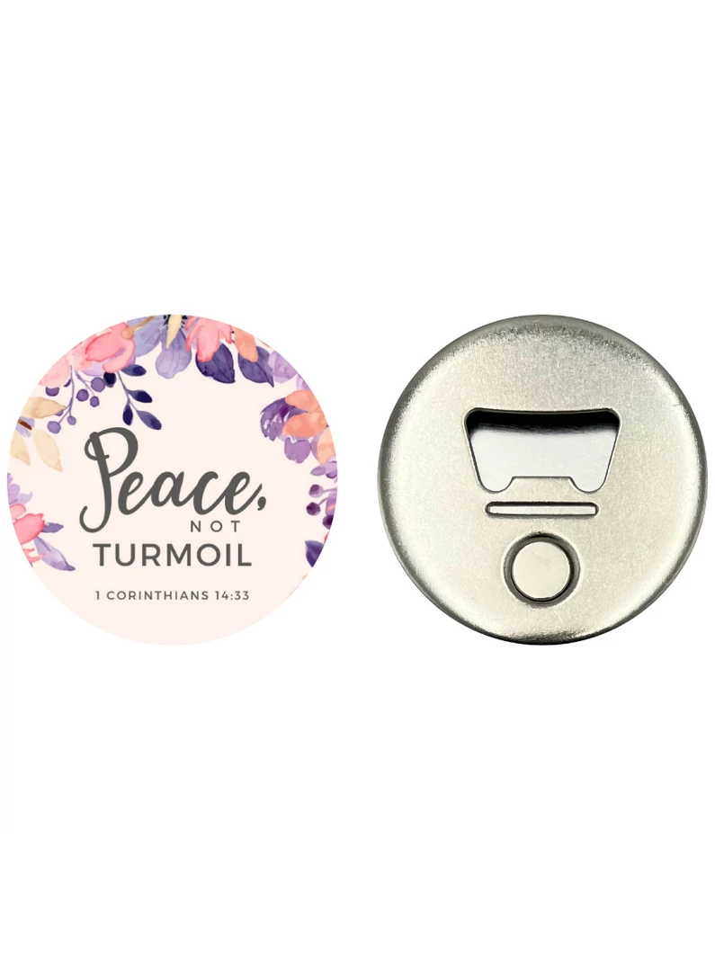 Peace, not turmoil – Hűtőmágnes üvegnyitóval