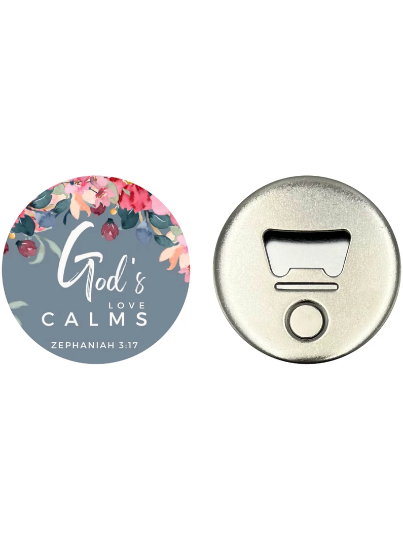 God's love calms – Hűtőmágnes üvegnyitóval