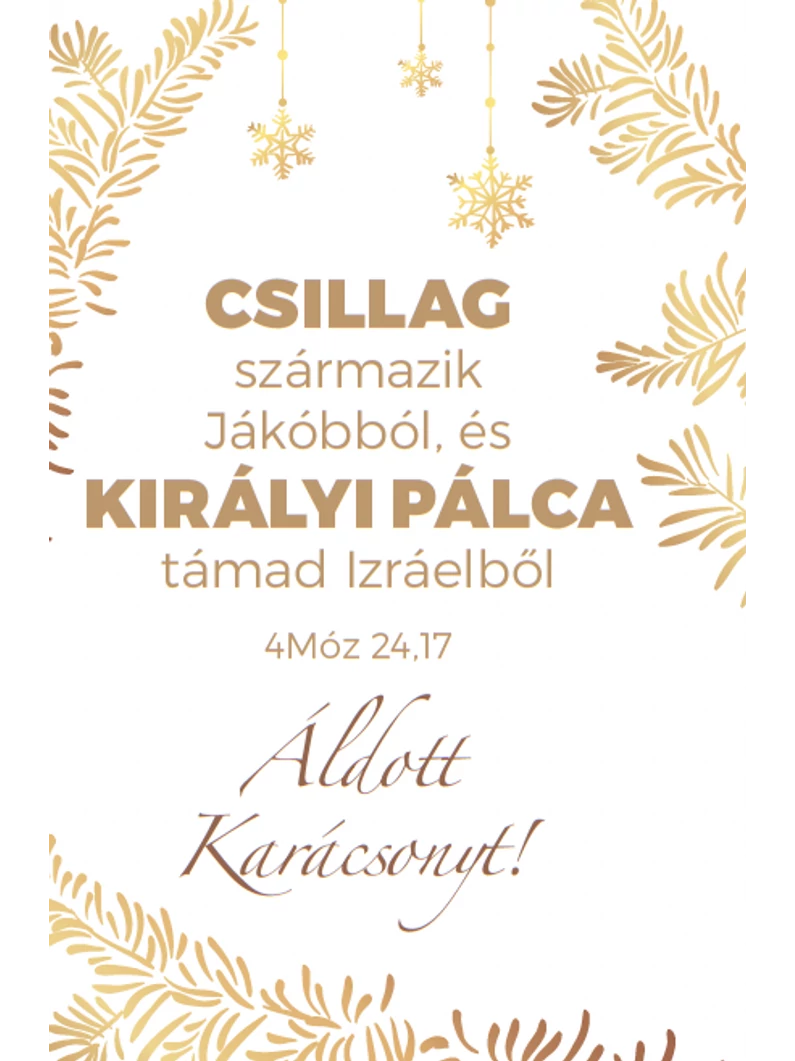 Csillag származik Jákóbból... – Karácsonyi, egyoldalas ajándékkísérő kártya csomag