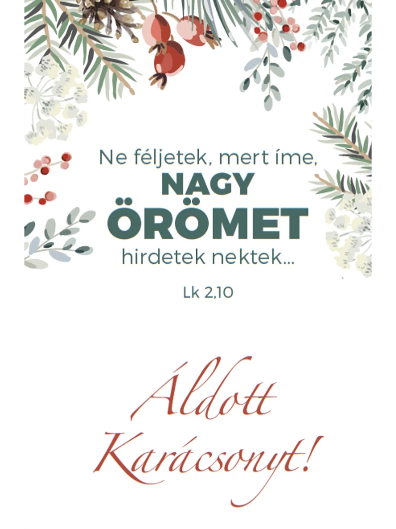 Ne féljetek... – Karácsonyi, egyoldalas ajándékkísérő kártya csomag