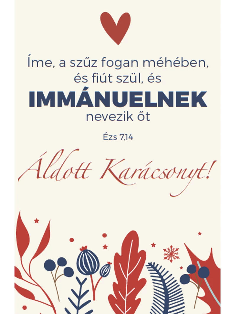 Íme, a szűz fogan méhében... – Karácsonyi, egyoldalas ajándékkísérő kártya csomag
