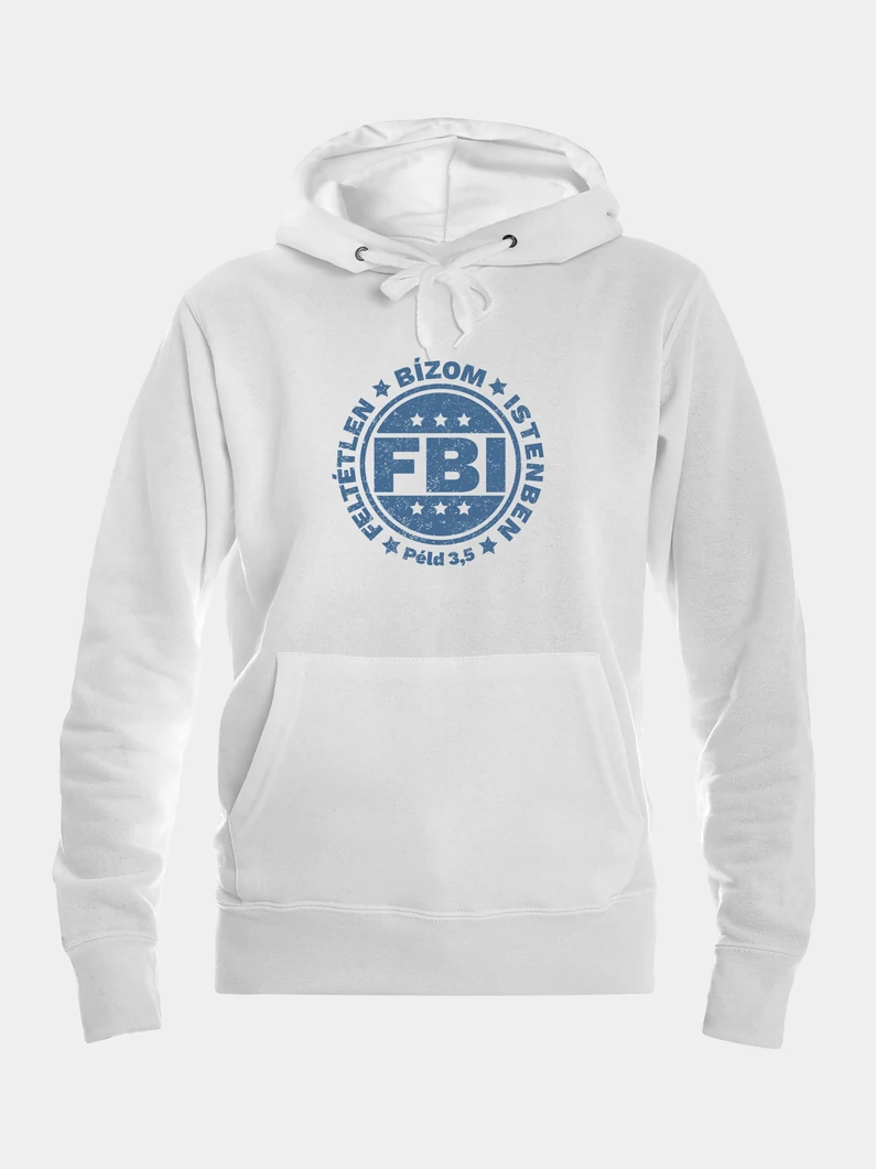 „FBI” – női kapucnis pulóver – XL-es méret