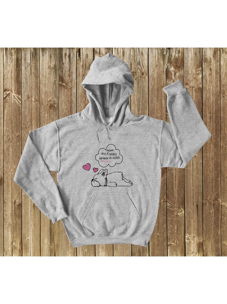 Álmában ad eleget  – gyerek kapucnis pulóver