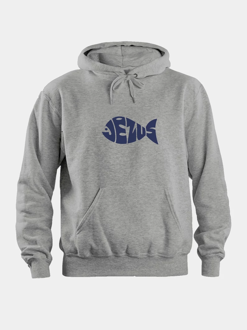 Jézus-hal – uniszex kapucnis pulóver