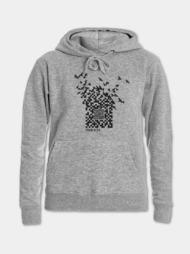 QR-kód – női kapucnis pulóver