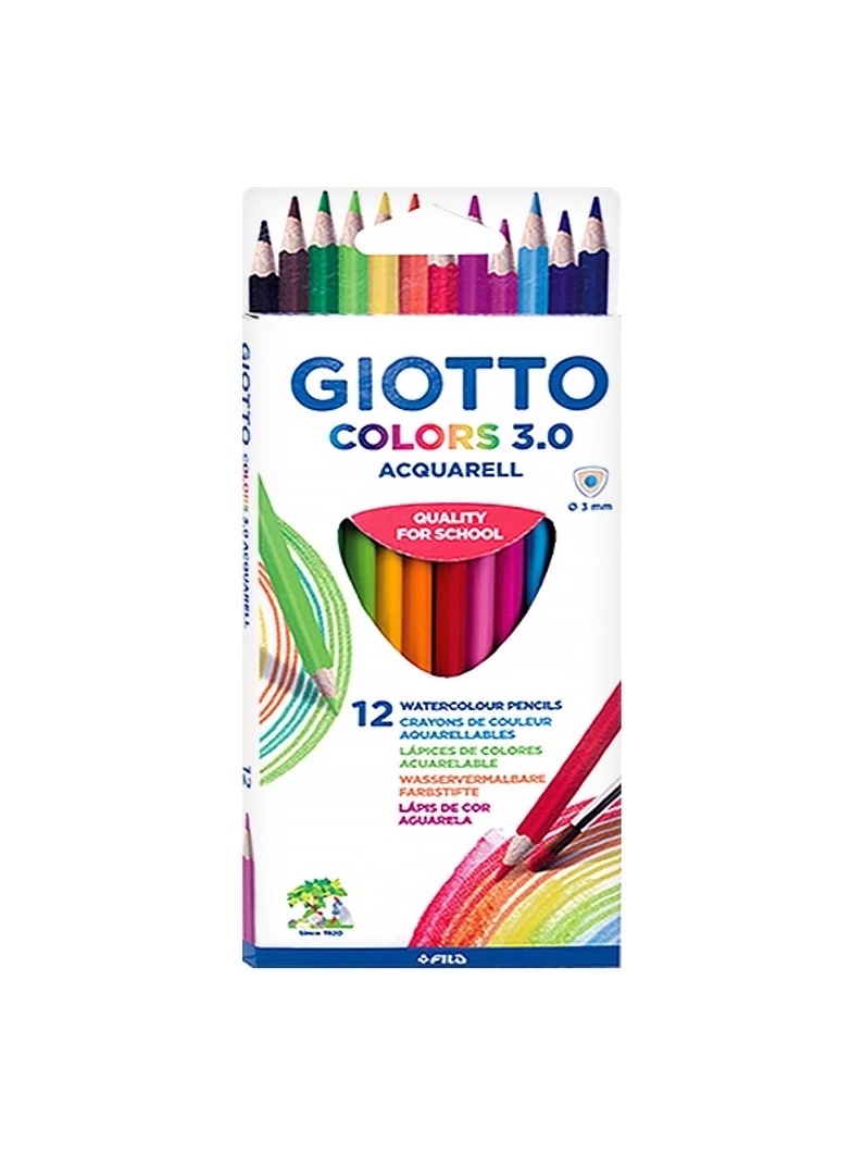 Színes ceruza – Giotto Colors 3.0 acquarell, háromszögletű, 12 db/készlet