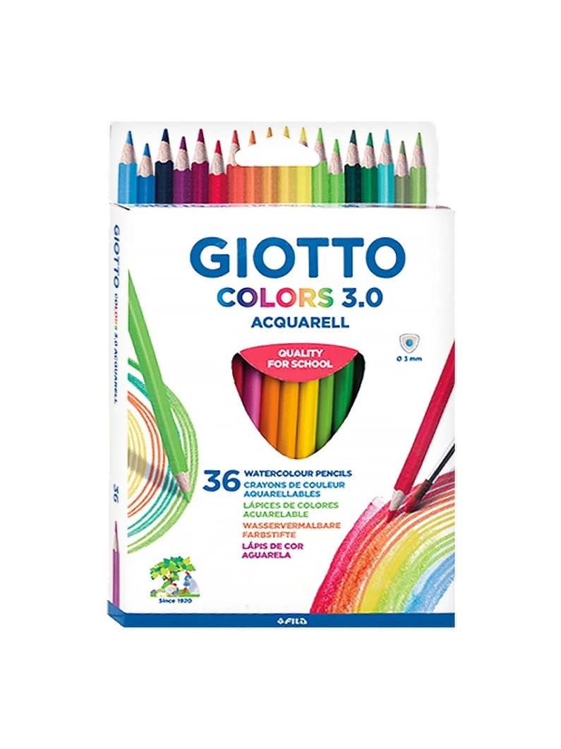 Színes ceruza – Giotto Colors 3.0 acquarell, háromszögletű, 36 db/készlet
