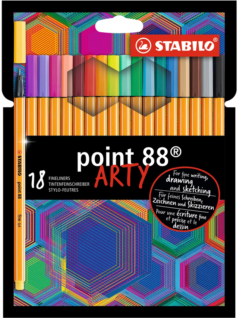 Tűfilc – Stabilo Point 88 Arty – 0,4 mm, 18 db-os készlet