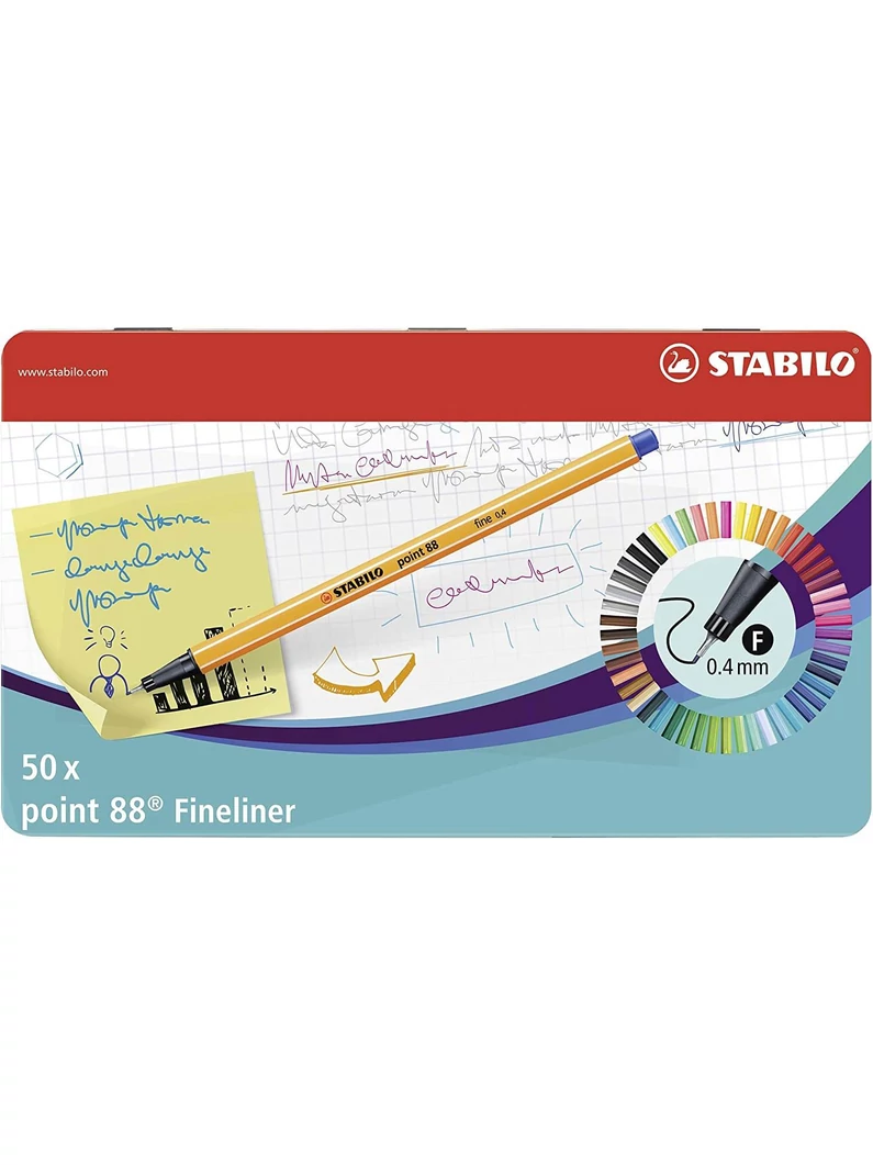 Tűfilc – Stabilo Point 88 – 0,4 mm, 50 db-os készlet