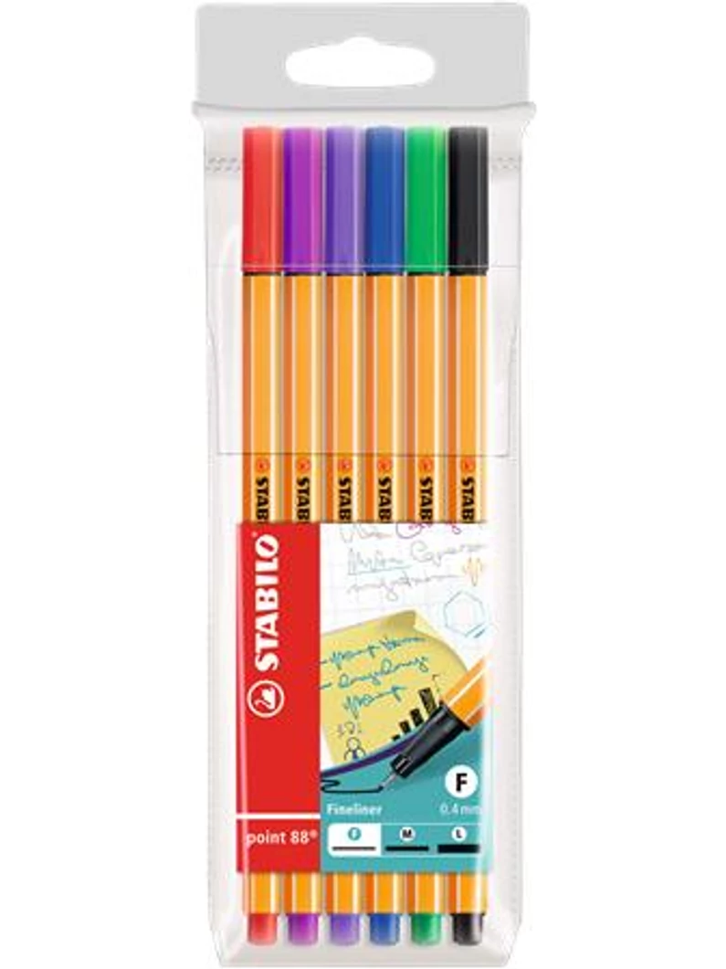 Tűfilc – Stabilo Point 88 – 0,4 mm, 6 db-os készlet
