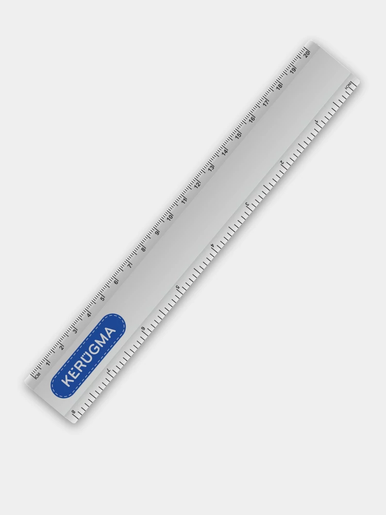 Kérügma – fém vonalzó, 20 cm