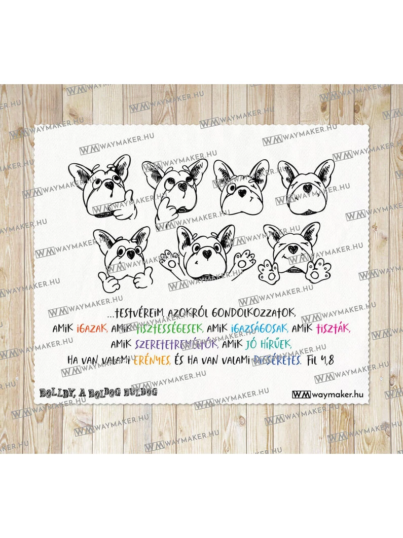Bolldy, a boldog bulldog – törlőkendő – „...azokról gondolkozzatok, amik igazak…”