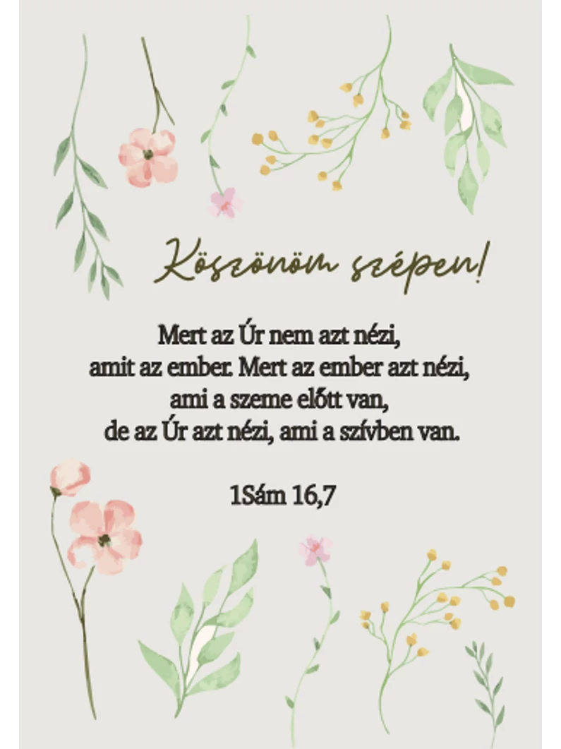 Mert az Úr nem azt nézi, amit az ember – képeslap csomag (10 db) – köszönöm