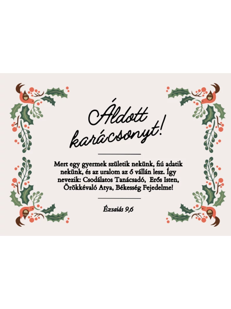 Mert egy gyermek születik nekünk – képeslap csomag (10 db) – karácsony