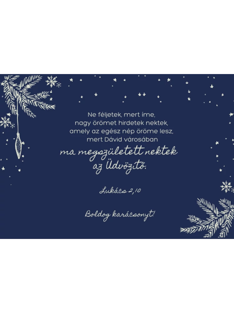 Ne féljetek, mert íme, nagy örömet hirdetek (kék) – képeslap csomag (10 db) – karácsony