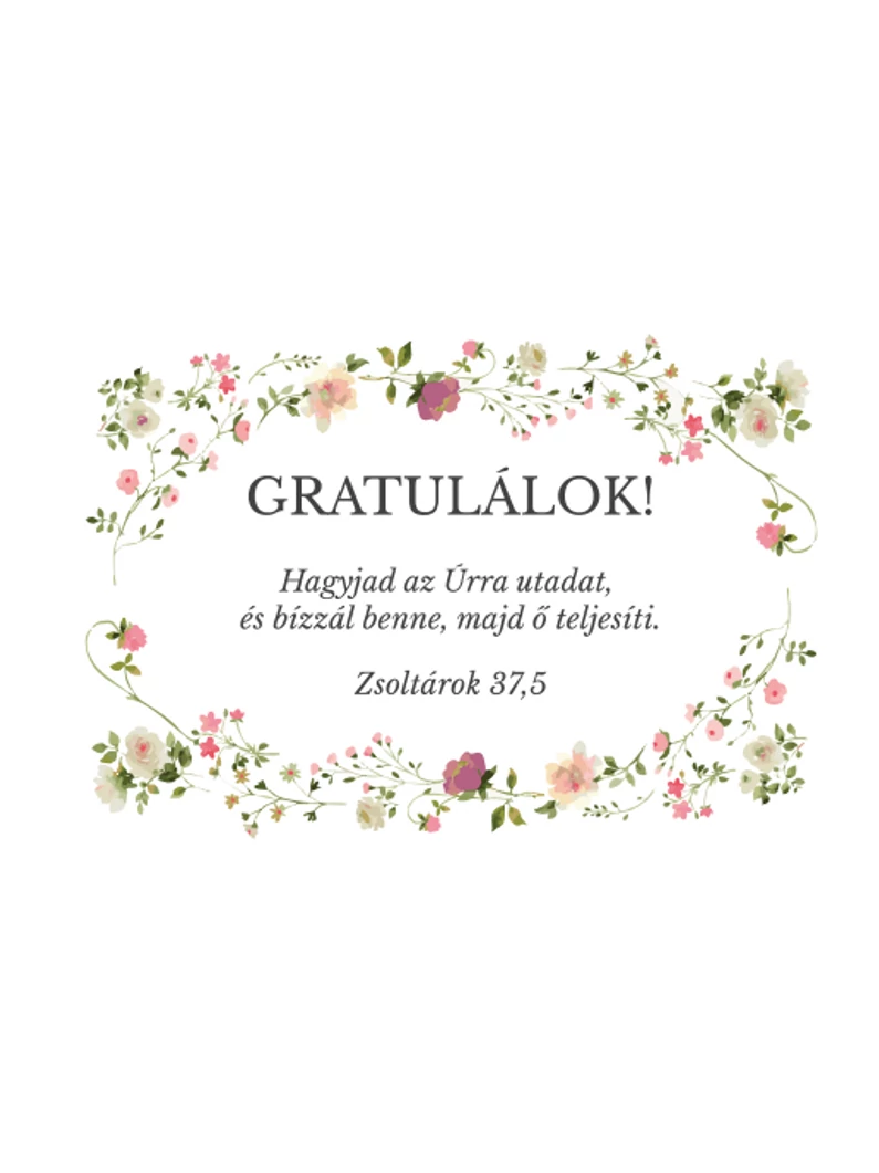 Hagyjad az Úrra utadat – képeslap csomag (10 db) – Gratulálok!