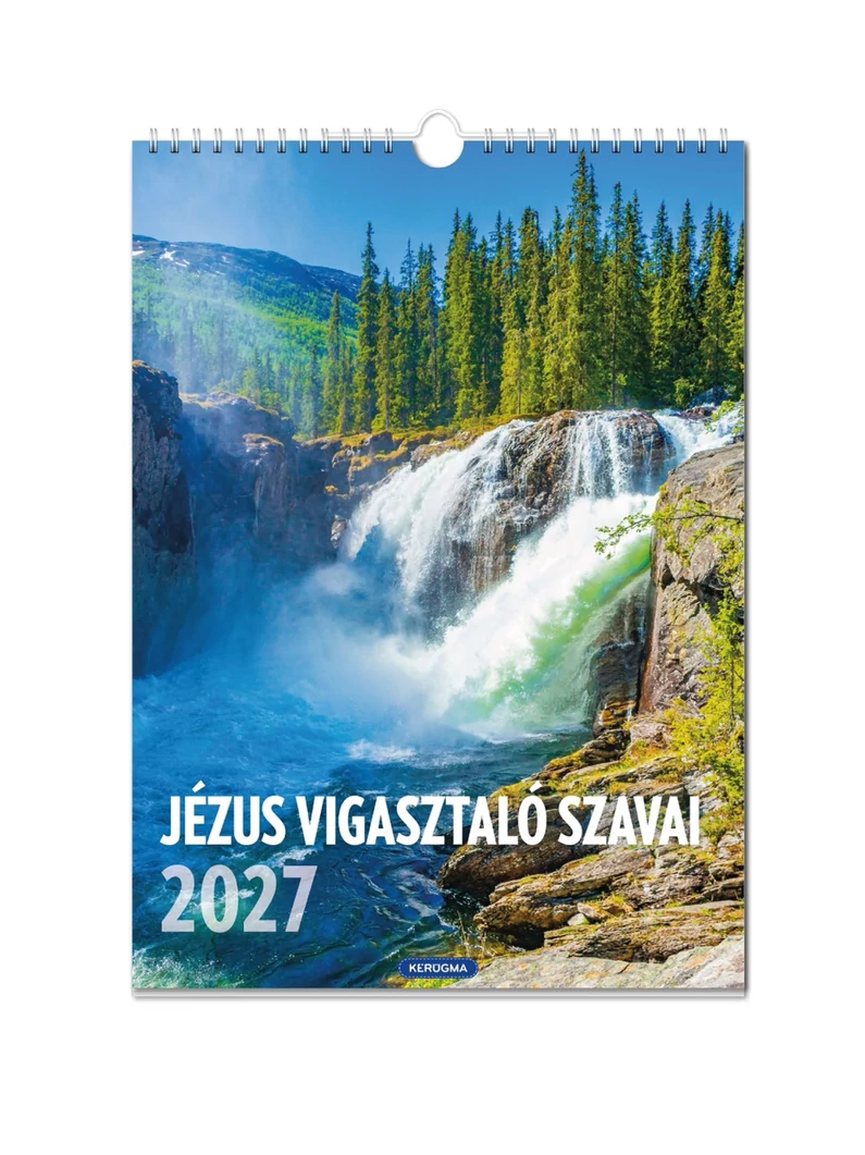 2027 Falinaptár –  spirál, nagy, teljes tájkép – Jézus vigasztaló szavai