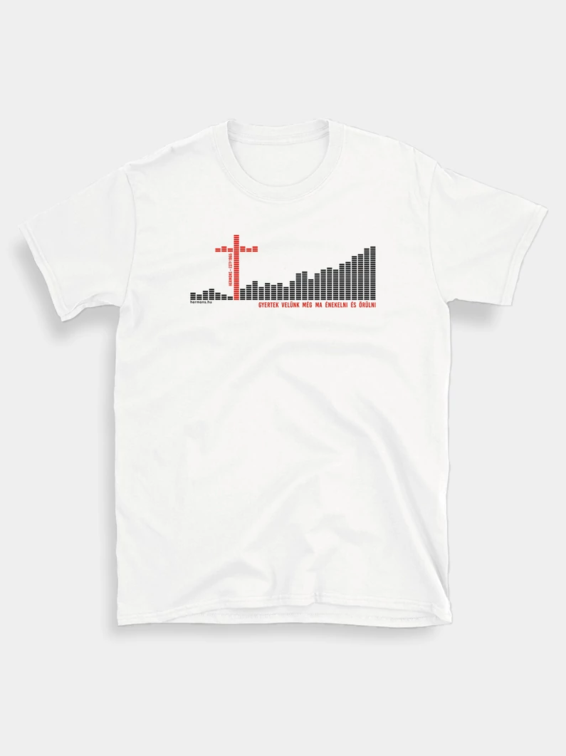 Gyertek velünk... (piros equalizer) – uniszex póló