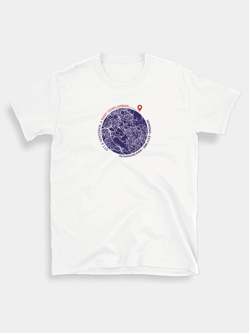 Ott a városban... (kör alakú térkép) – uniszex póló