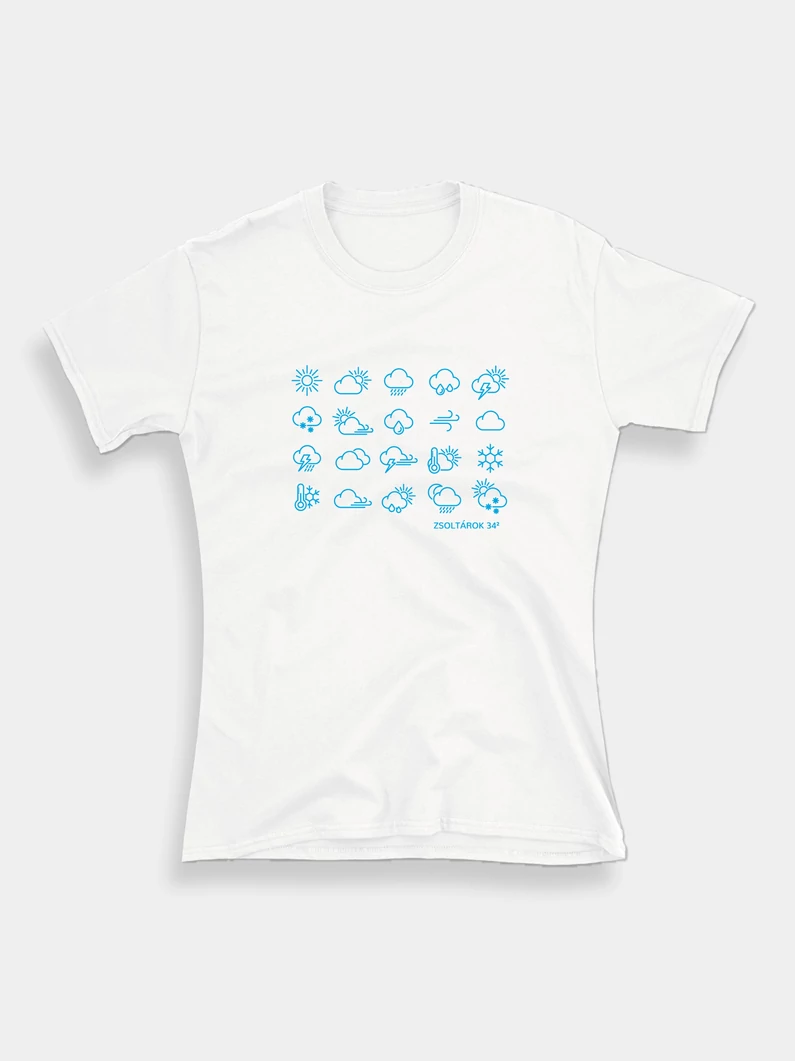 Áldom az Urat... (időjárásikonok) – női póló