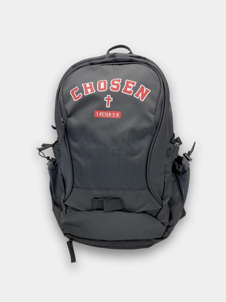 Chosen – keresztmintával – hátizsák laptoptartóval és hálós sisaktartóval – fekete