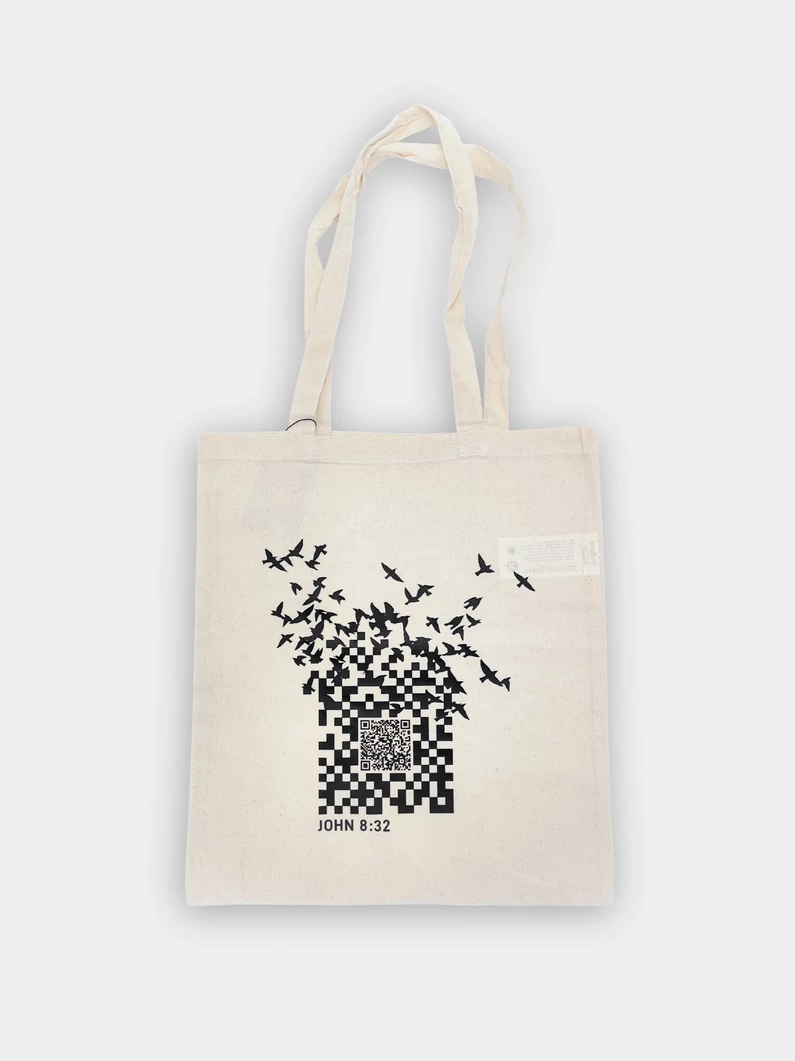 QR-kód – vékony vászontáska