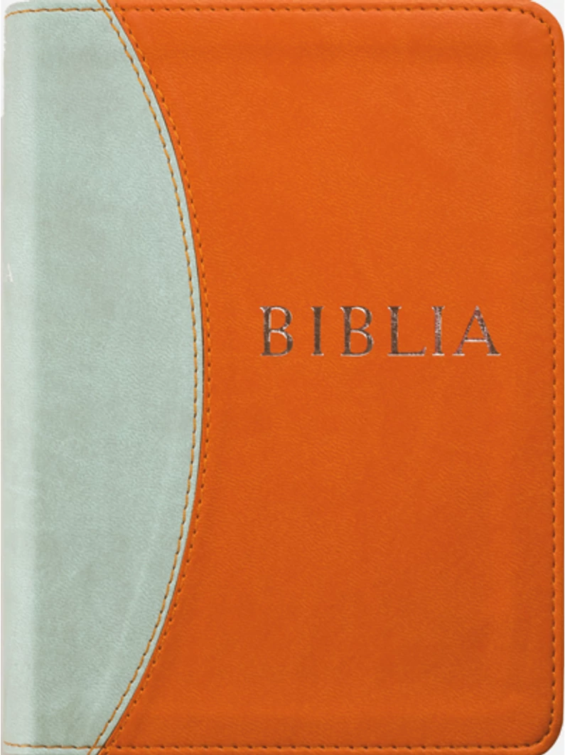 Biblia, új fordítás, puhatáblás, varrott (kék-narancs)